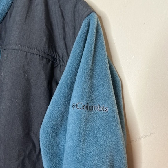 Columbia Fleece Sweater Jacket Coat Full Zip Blue Pockets Womens Size Large - Picture 3 of 6